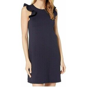 Susana Monaco Ruffle Cap Sleeve Above the Knee  Dress Women's sz S Midnight